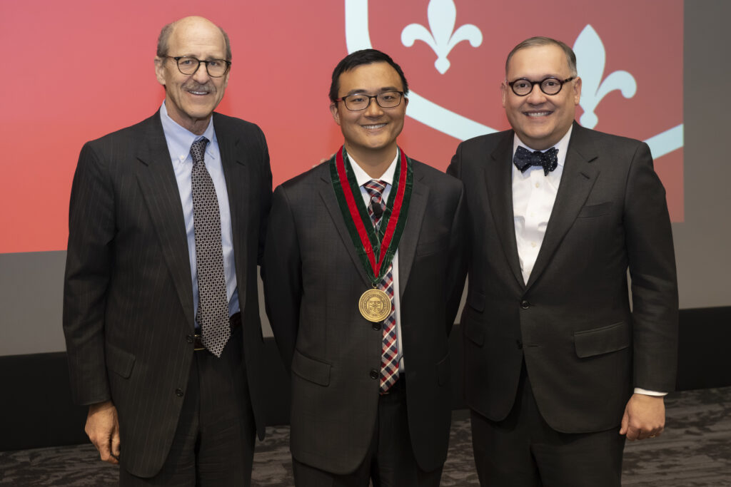 David H. Perlmutter, MD, Aaron Y. Lee, MD, MSCI, and Chancellor Andrew D. Martin