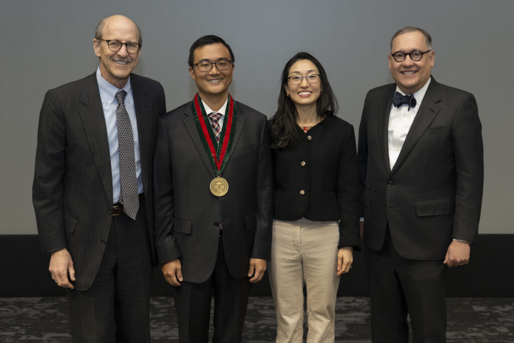 David H. Perlmutter, MD, Aaron Y. Lee, MD, MSCI, Cecilia Lee, MD, MS and Chancellor Andrew D. Martin