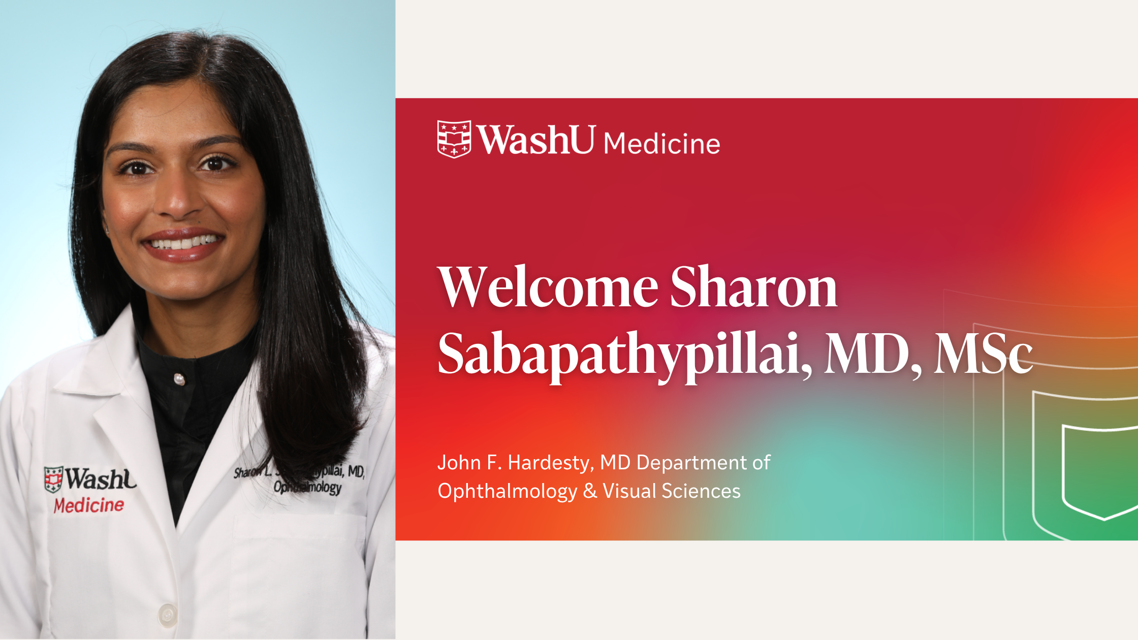 Welcome Sharon Sabapathypillai, MD, MSc