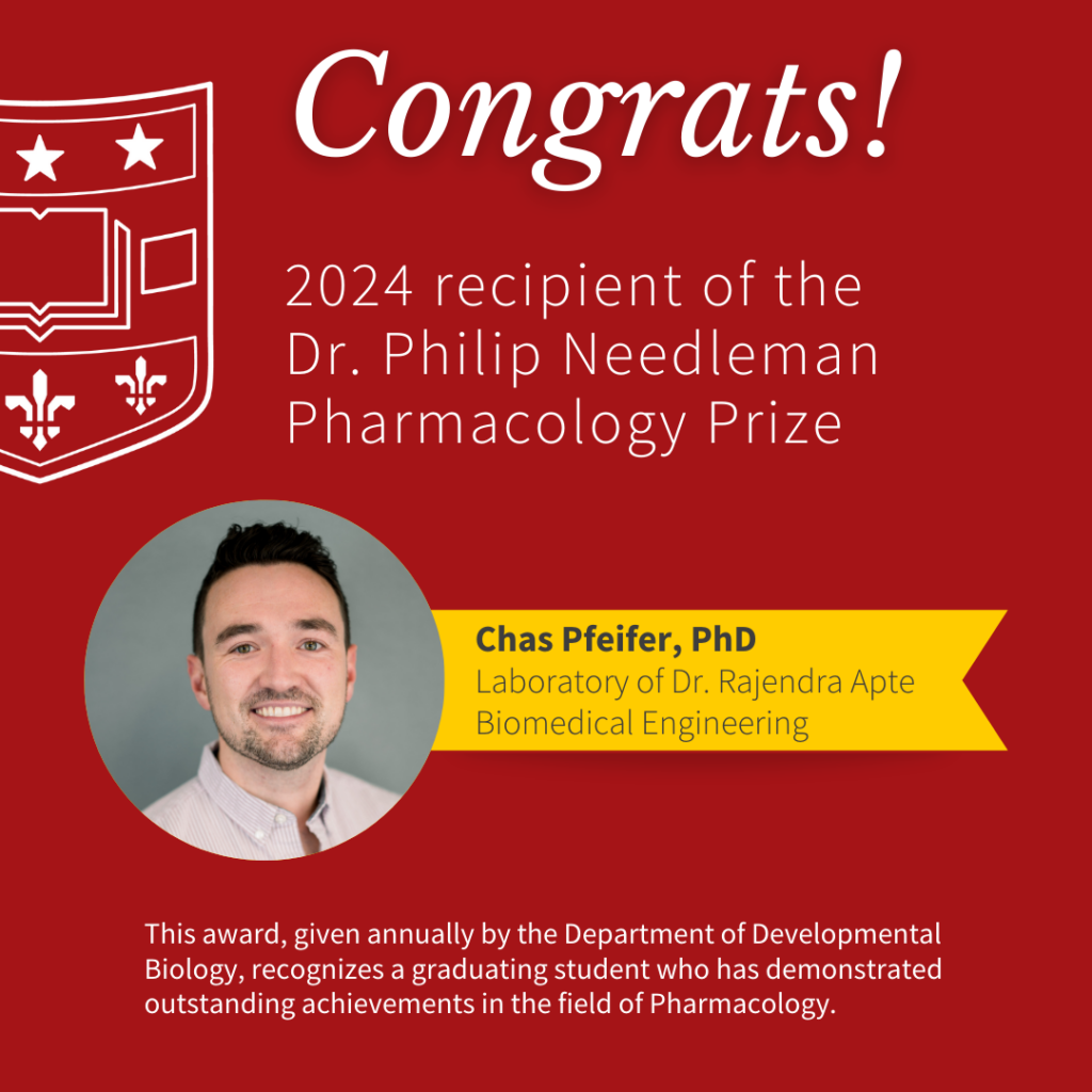 Charles Pfeifer Wins the Prestigious 2024 Dr. Philip Needleman Pharmacology Award